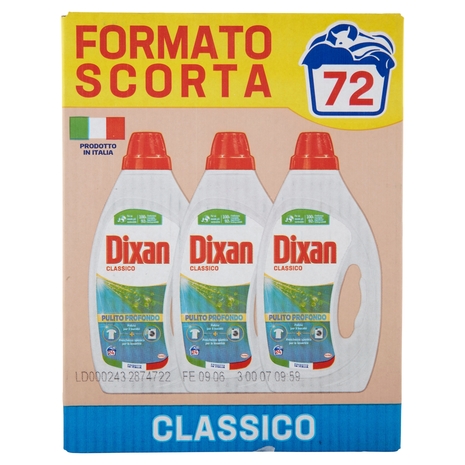 DIXAN Liquido Classico 3x24=72 Lavaggi 3 x 1.080 ml